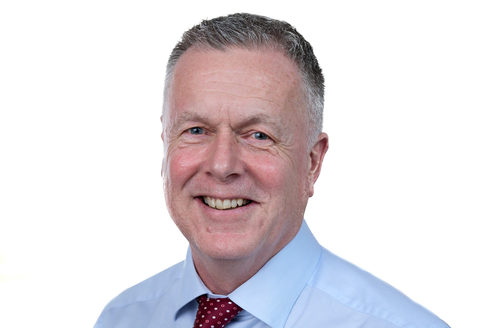 Tony Reeves Wakefield Council’s Electoral Registration Officer in a blue shirt and red polka dot tie