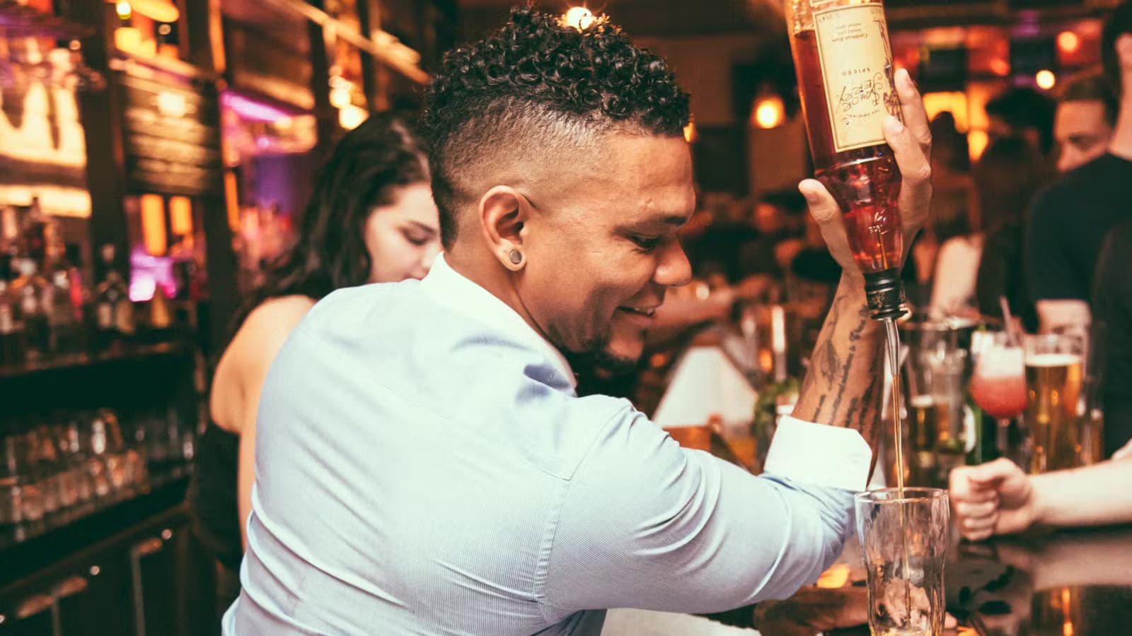 a worker at a bar in Sheffield