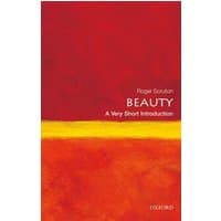 Red and orange abstract cover of "Beauty: A Very Short Introduction" by Roger Scruton, published by Oxford University Press.