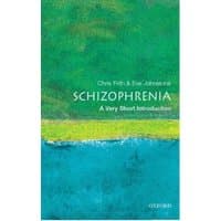"Book titled 'Schizophrenia: A Very Short Introduction' with green and blue abstract cover design."