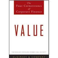 "White book titled 'Value' with red text and black border, authors Tim Koller, Richard Dobbs, Bill Huyett listed below"
