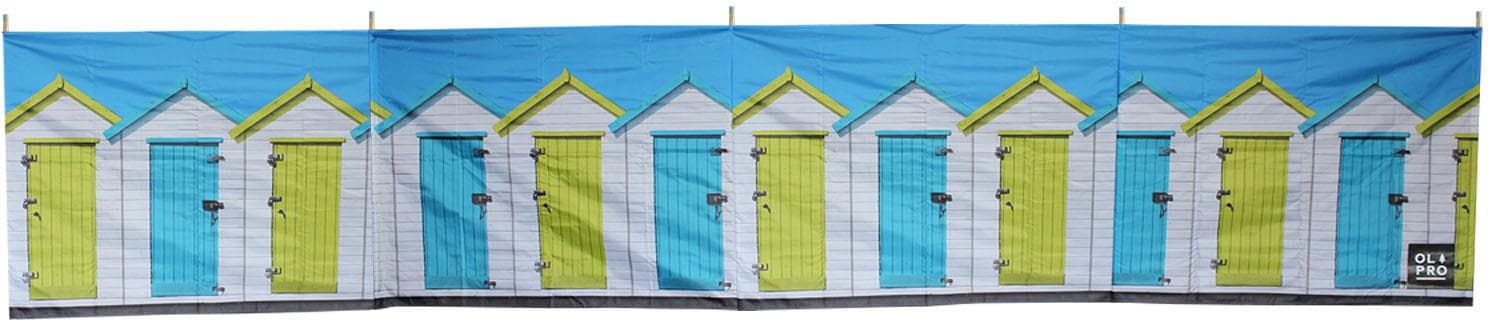 Olpro Beach Huts 5 Pole Windbreak - Wooden Poles