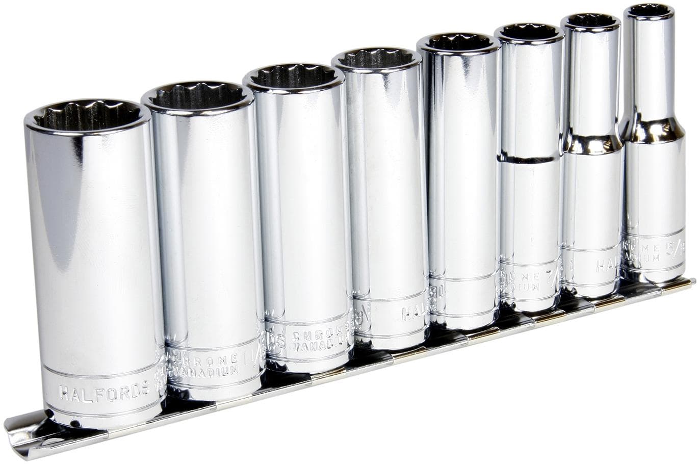 Halfords Advanced 8 Piece Deep Socket Rail 3/8 inch