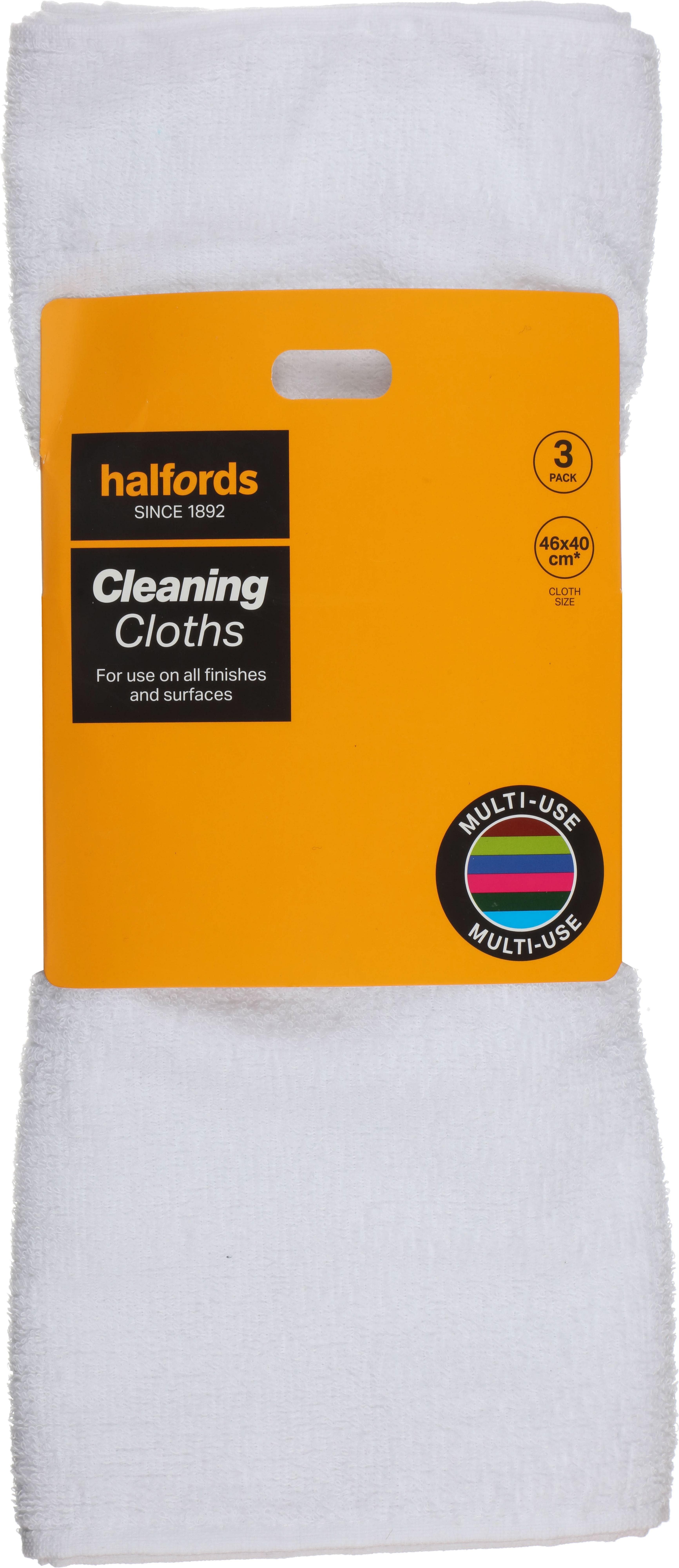 Halfords Cleaning Cloths x 3