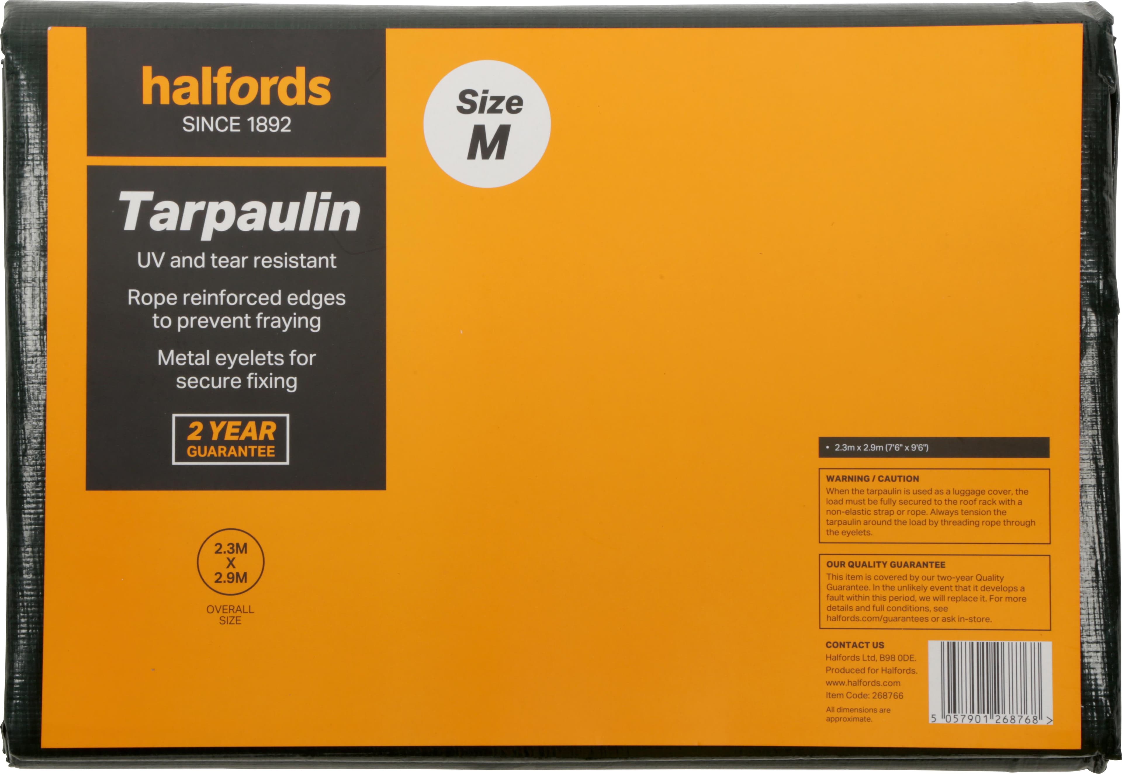 Halfords Tarpaulin Medium 2019