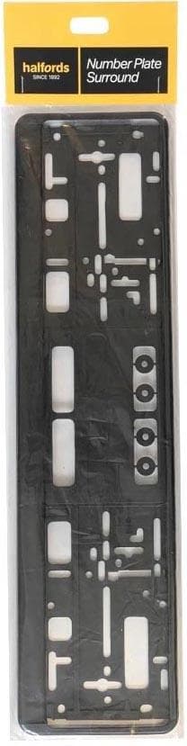 Halfords Black Number Plate Backing Frame