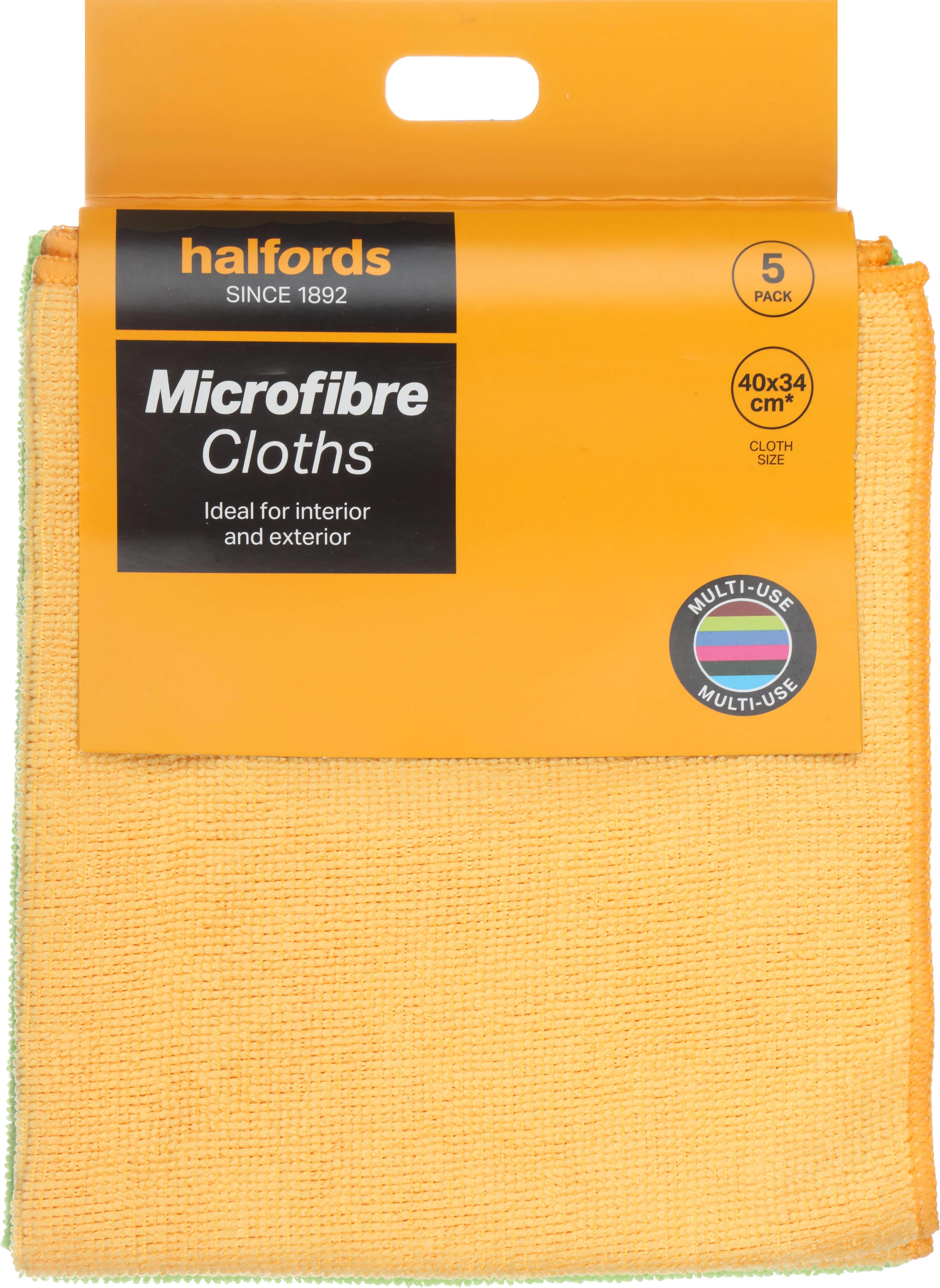 Halfords Microfibre Cloths 5 Pack