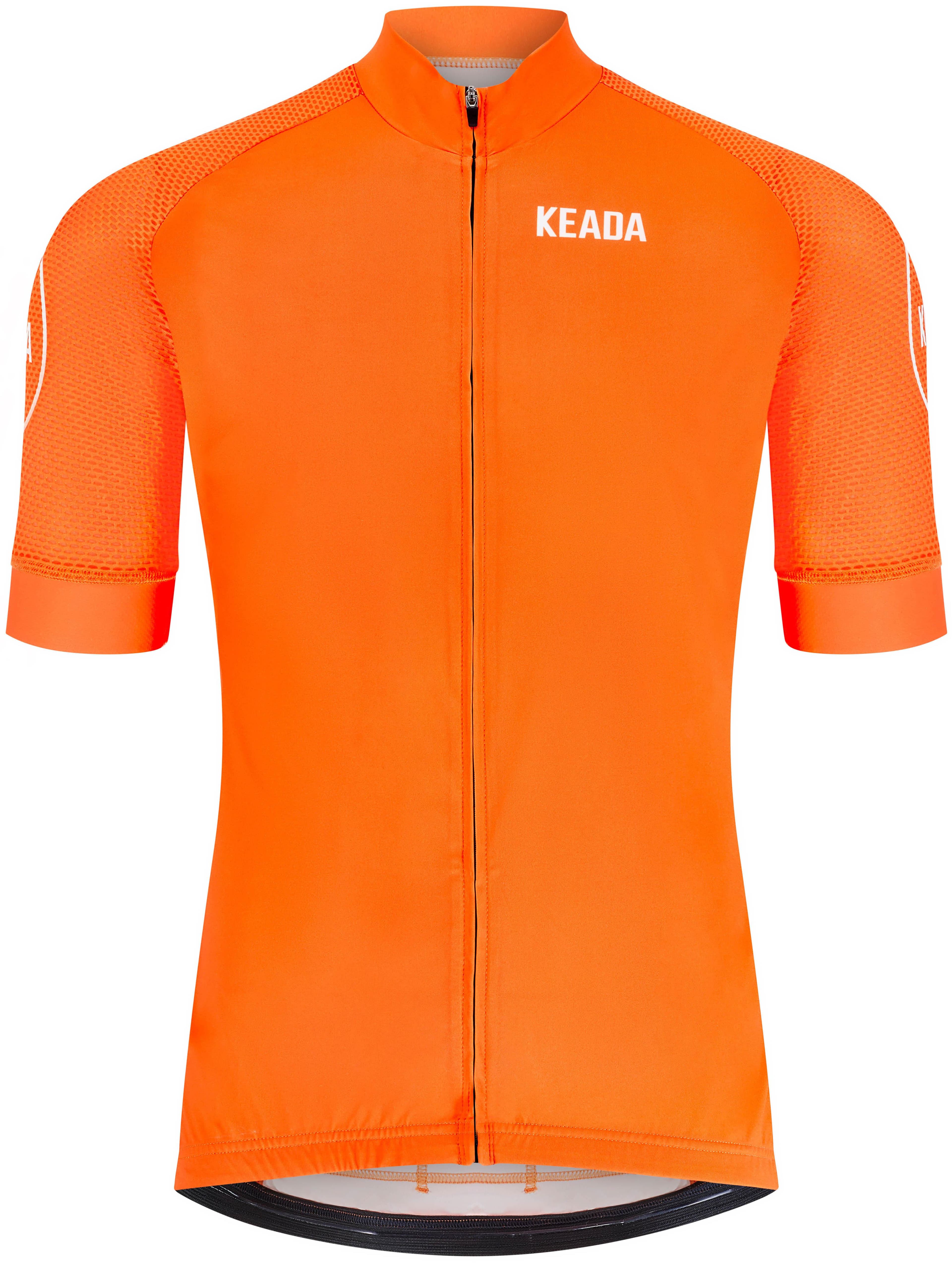 Keada Sports Men's Essential Short Sleeved Cycling Jersey, Orange - XXL