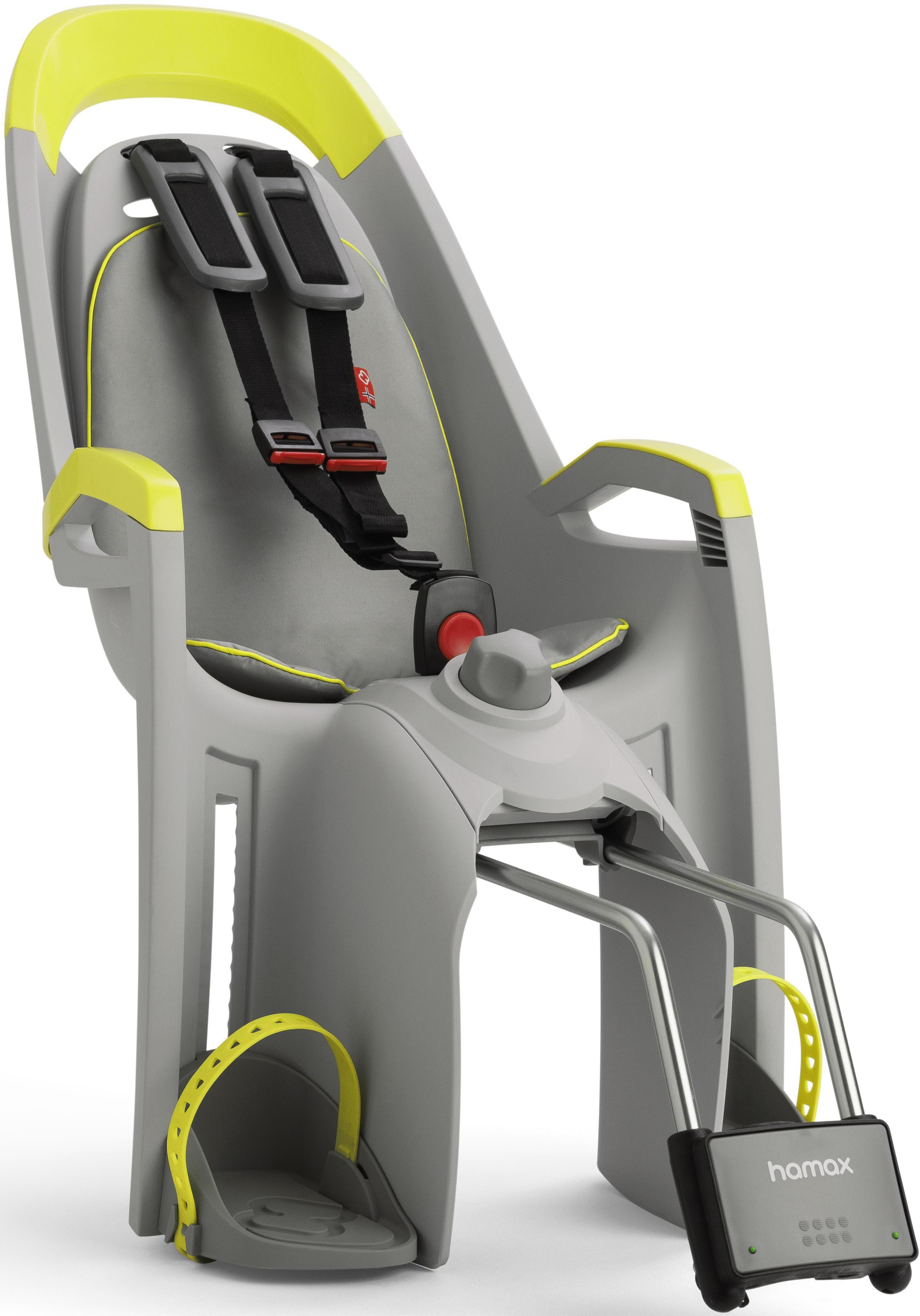 Hamax Amaze Child Bike Seat With Lockable Bracket, Light Grey/Light Grey Lime