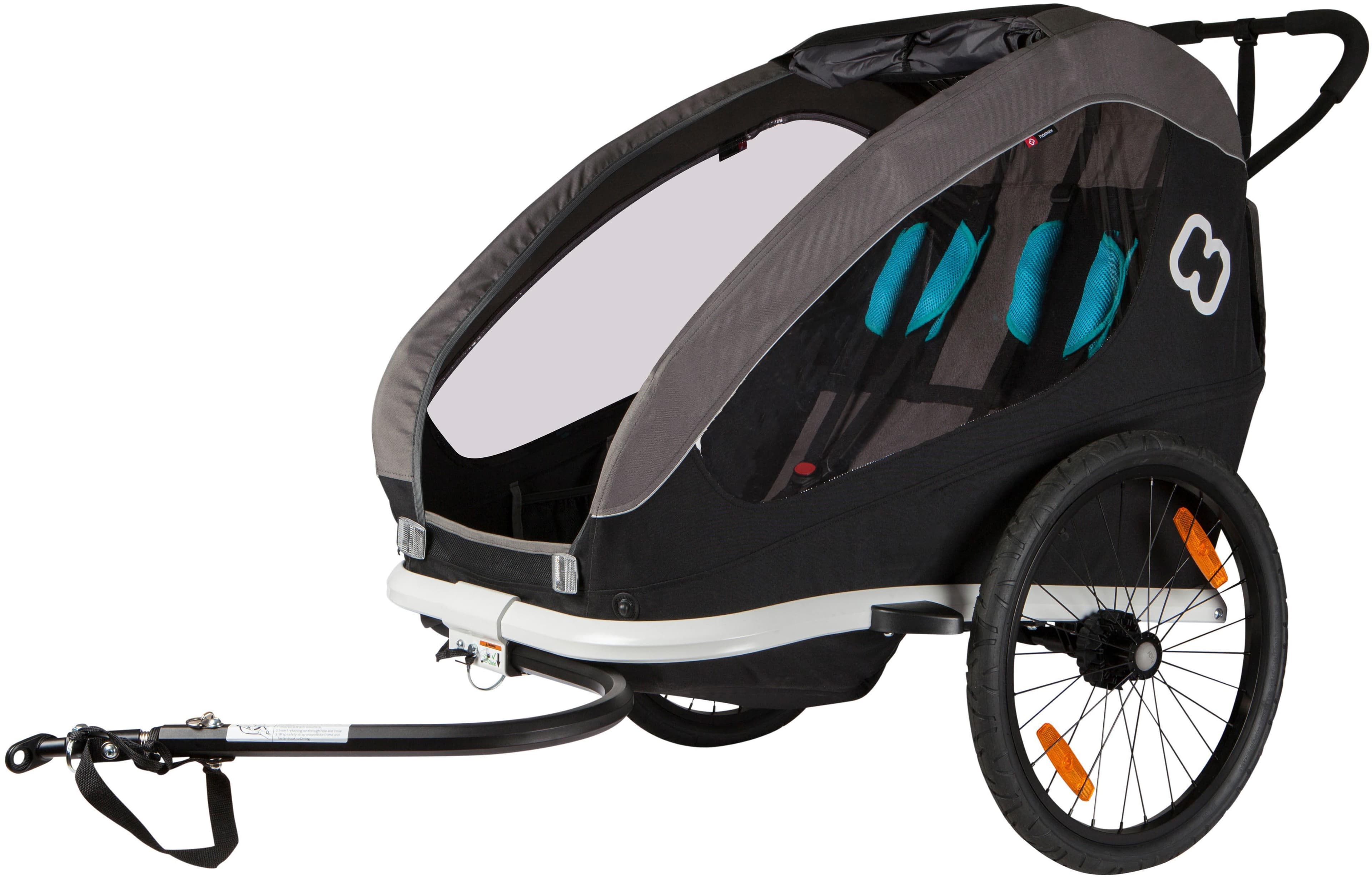 Hamax Traveller Twin Child Bike Trailer, Black/Grey