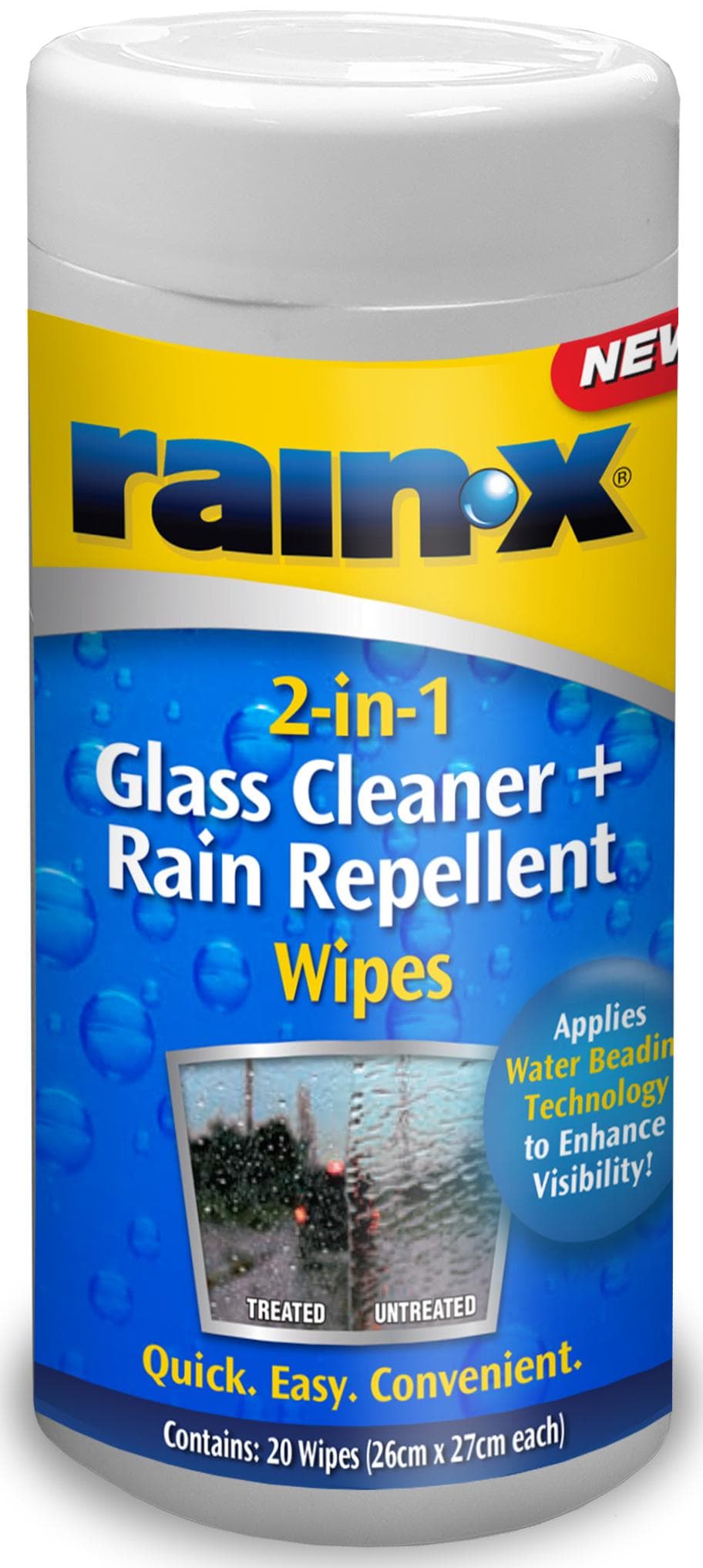 Rain-X 2-in-1 Glass Cleaner & Rain Repellent Wipes