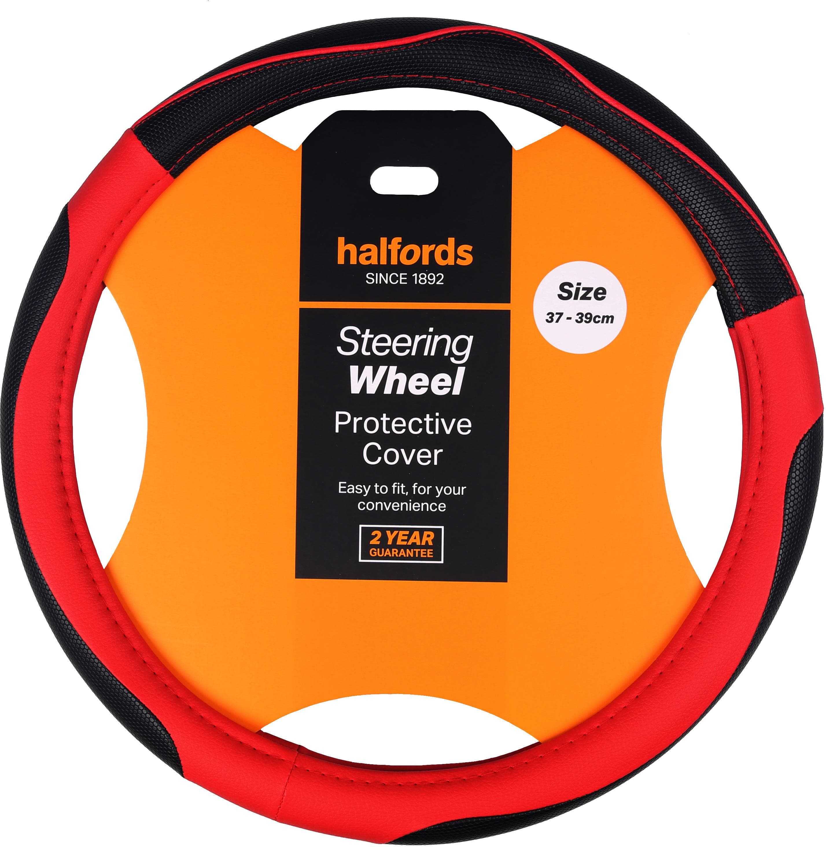 Halfords Black / Red steering wheel cover