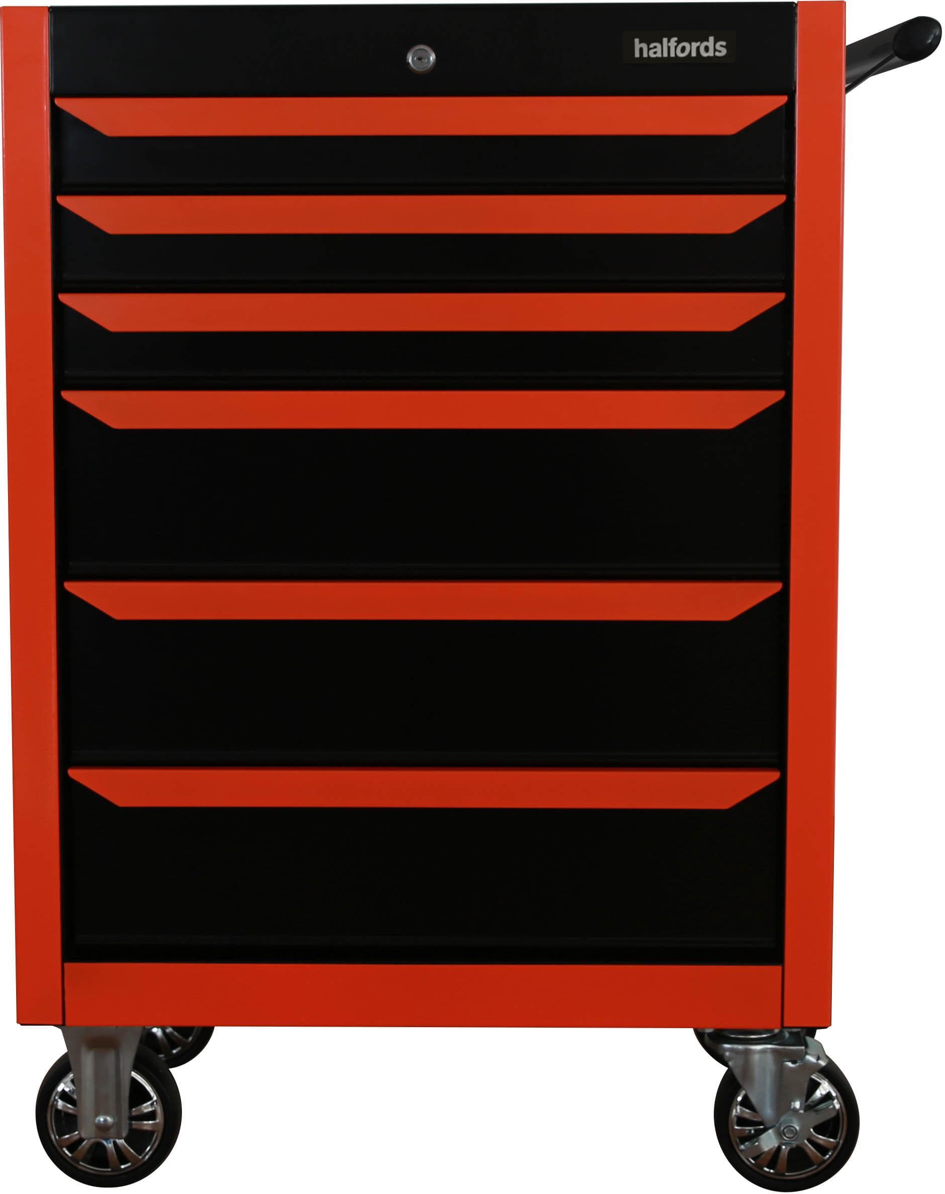 Halfords 27 inch Neon Orange 6 Drawer Cabinet