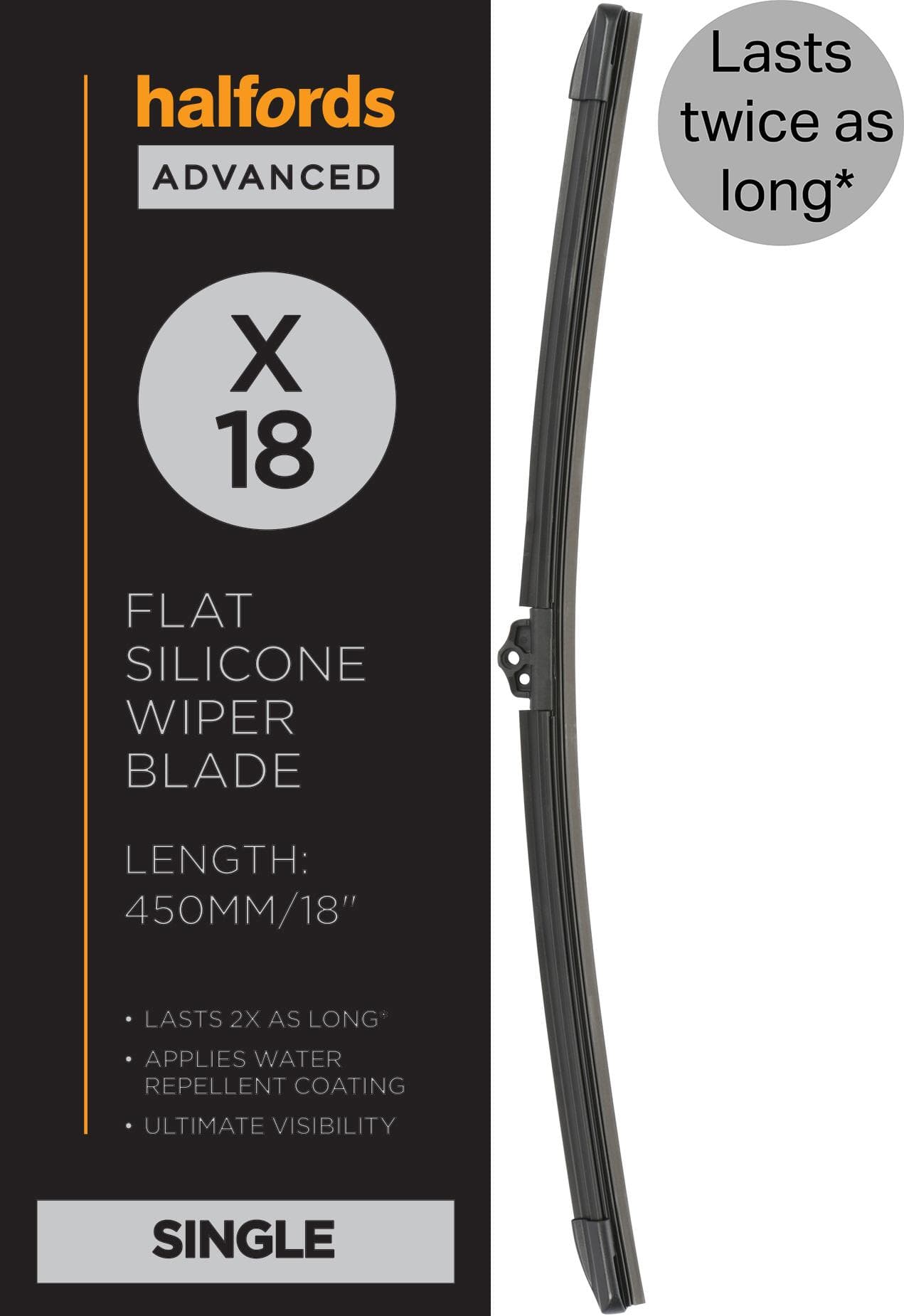 Halfords Advanced Silicone Wiper Blade X18 inch