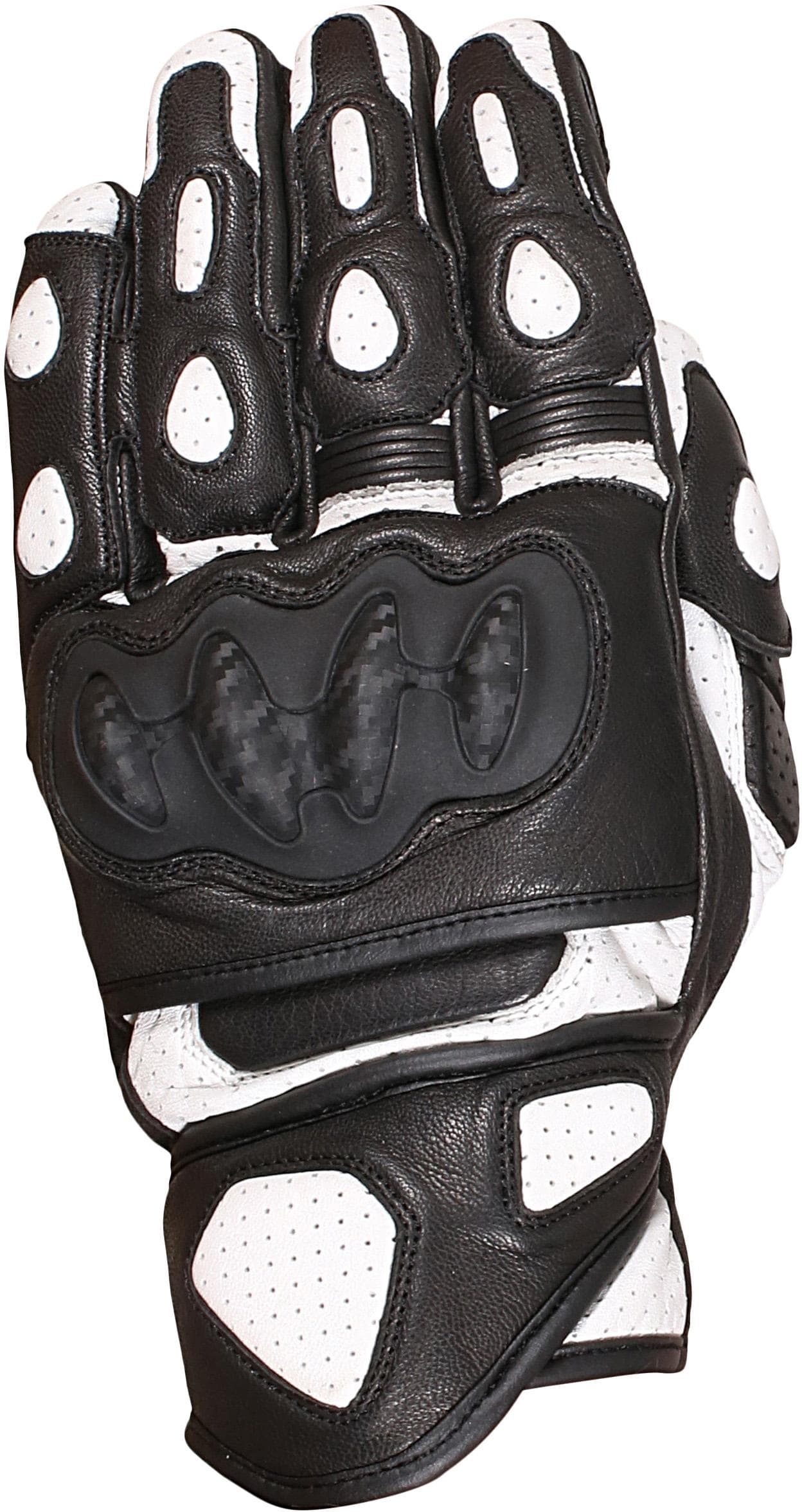Weise Apex Motorcycle Gloves - Black/White, 3XL