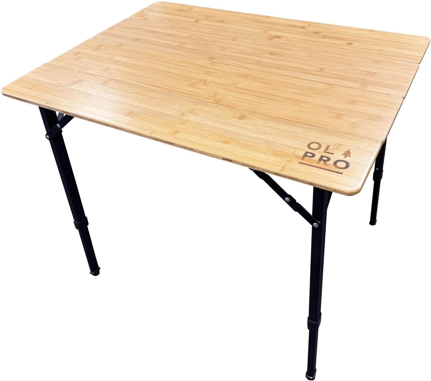 Bamboo Camping Table 4 Folding 80cm x 60cm