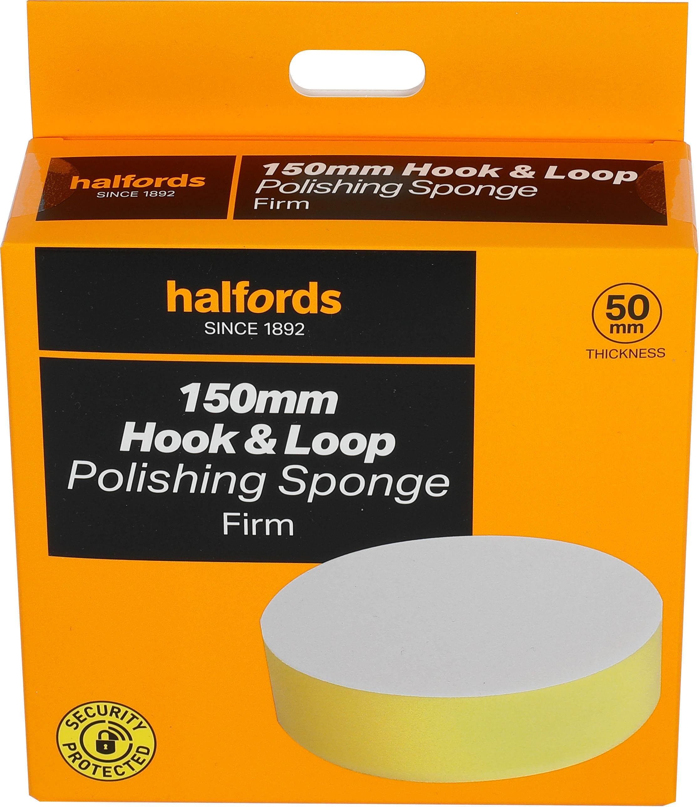 Halfords 150mm hook&loop polishing sponge firm