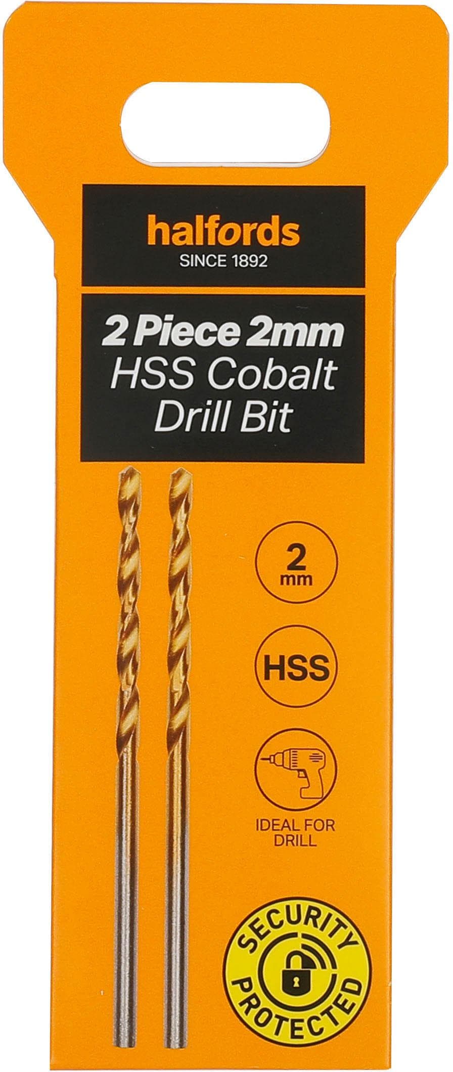Halfords 2 pc 2mm HSS cobalt drill bit