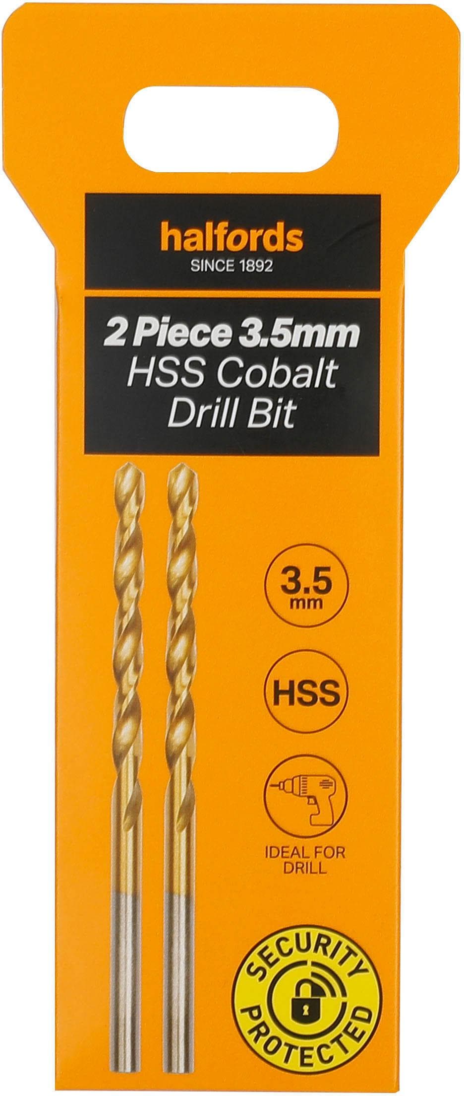 Halfords 2 pc 3.5mm HSS cobalt drill bit