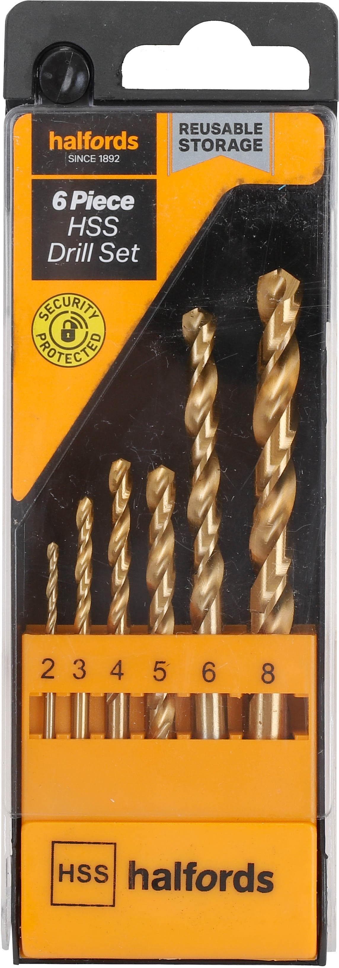 Halfords 6pc HSS drill set