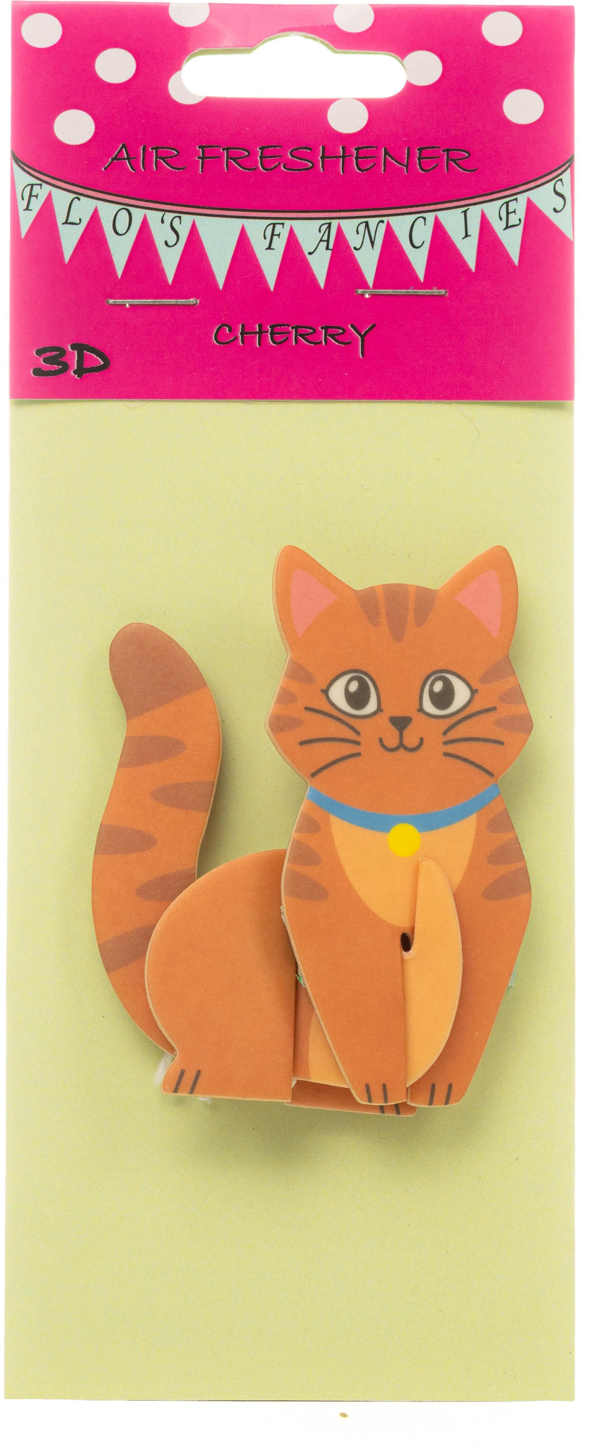 FF 3D Cat Brown Air Freshener - Cherry