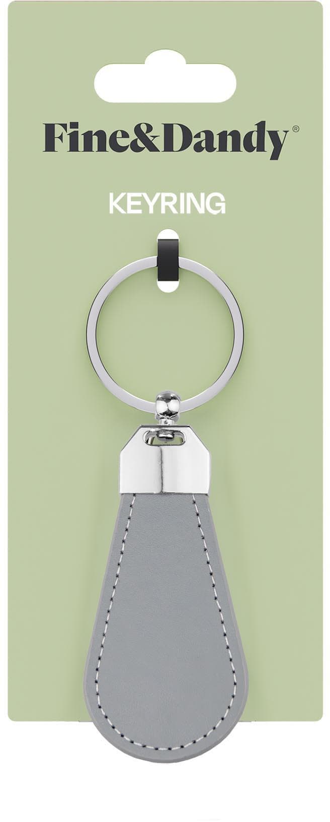 Fine & Dandy Leather Fob Grey Keyring