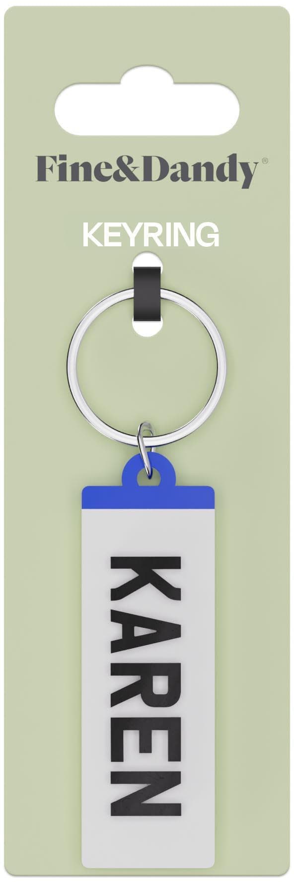 Fine and Dandy Karen Number Plate Keyring