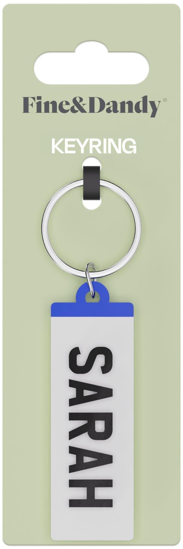 Fine and Dandy Sarah Number Plate Keyring