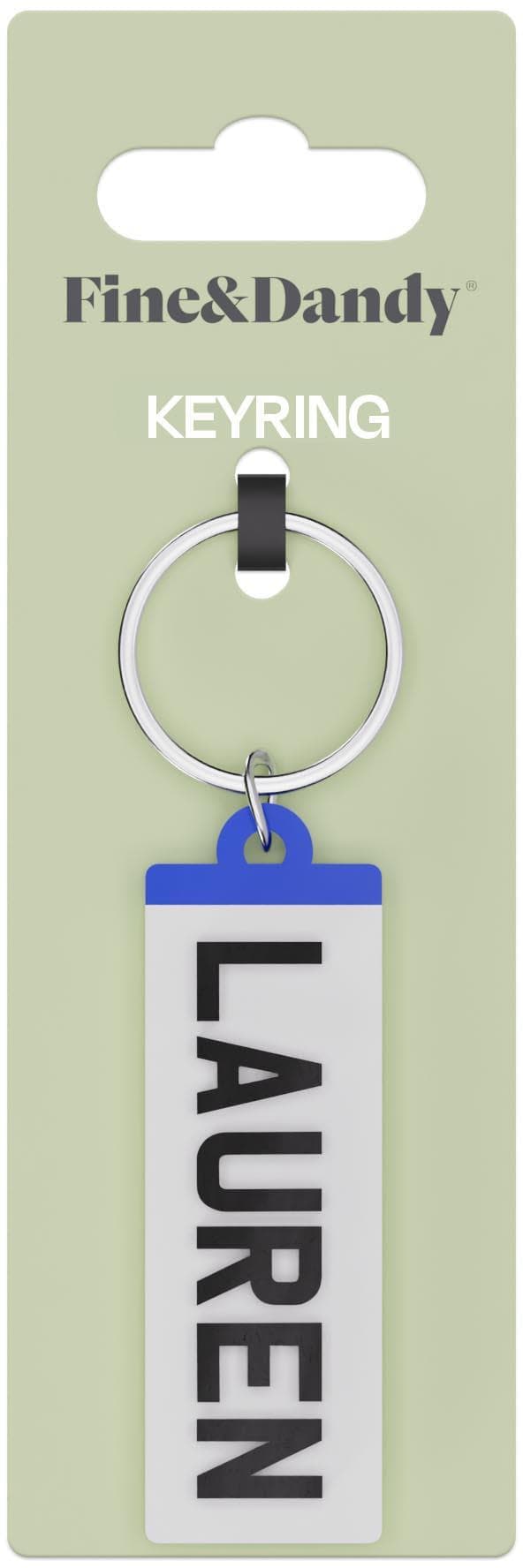 Fine and Dandy Lauren Number Plate Keyring