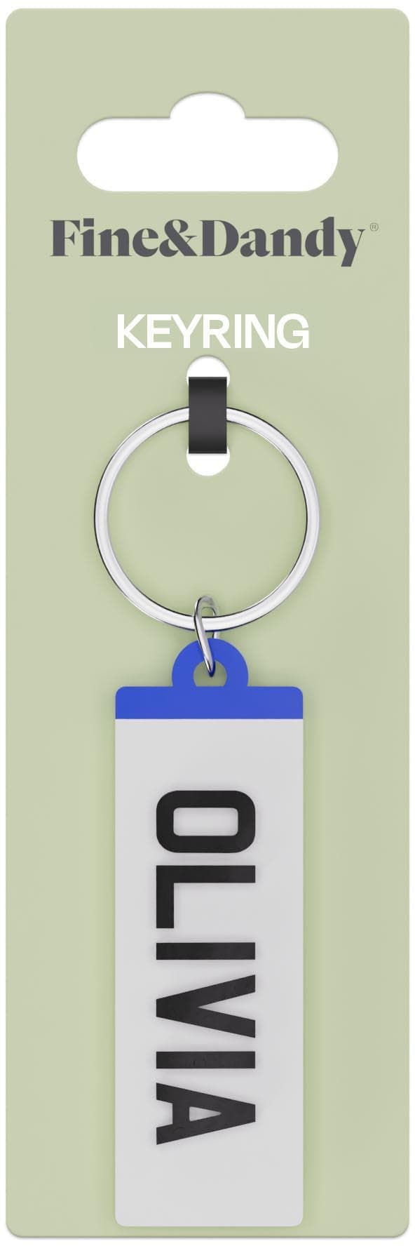 Fine and Dandy Olivia Number Plate Keyring