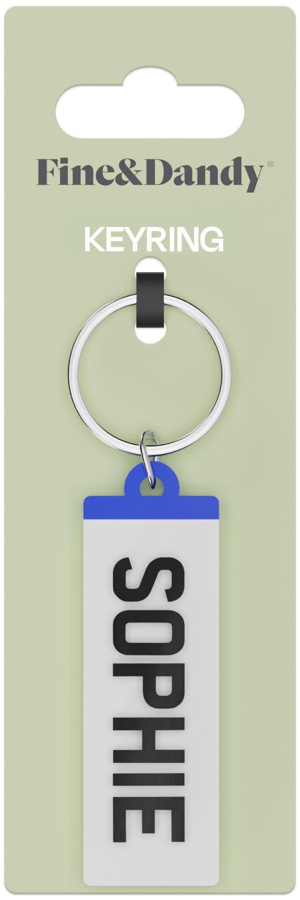 Fine and Dandy Sophie Number Plate Keyring
