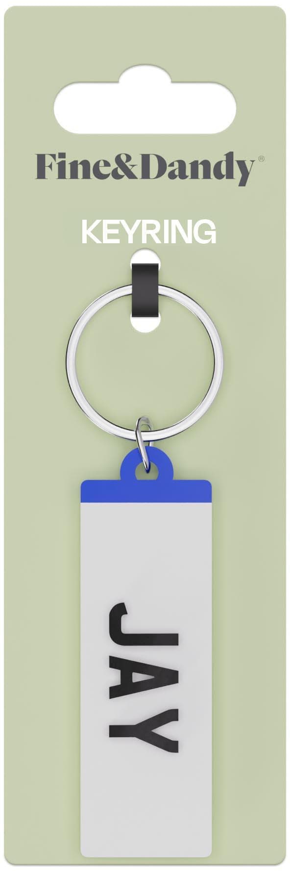 Fine and Dandy Jay Number Plate Keyring