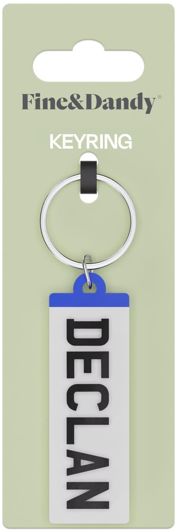 Fine and Dandy Declan Number Plate Keyring