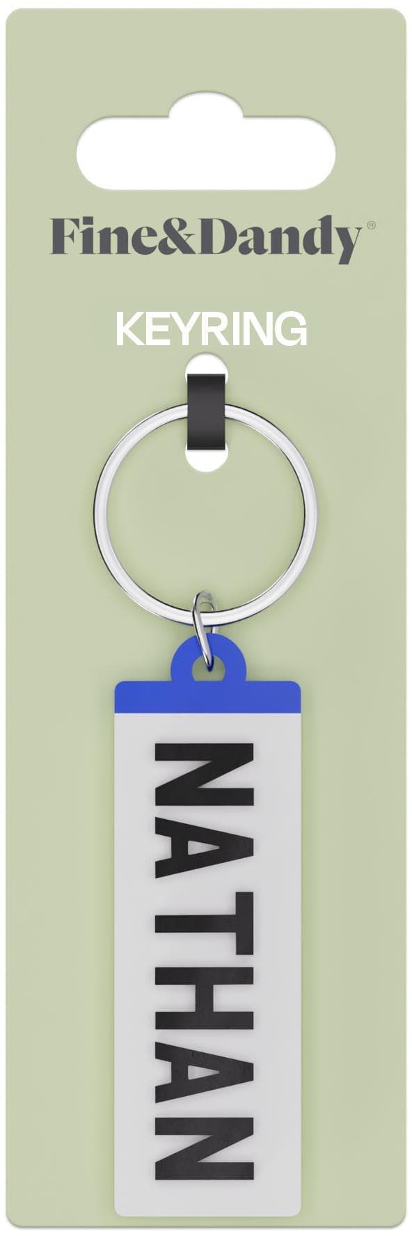 Fine and Dandy Nathan Number Plate Keyring