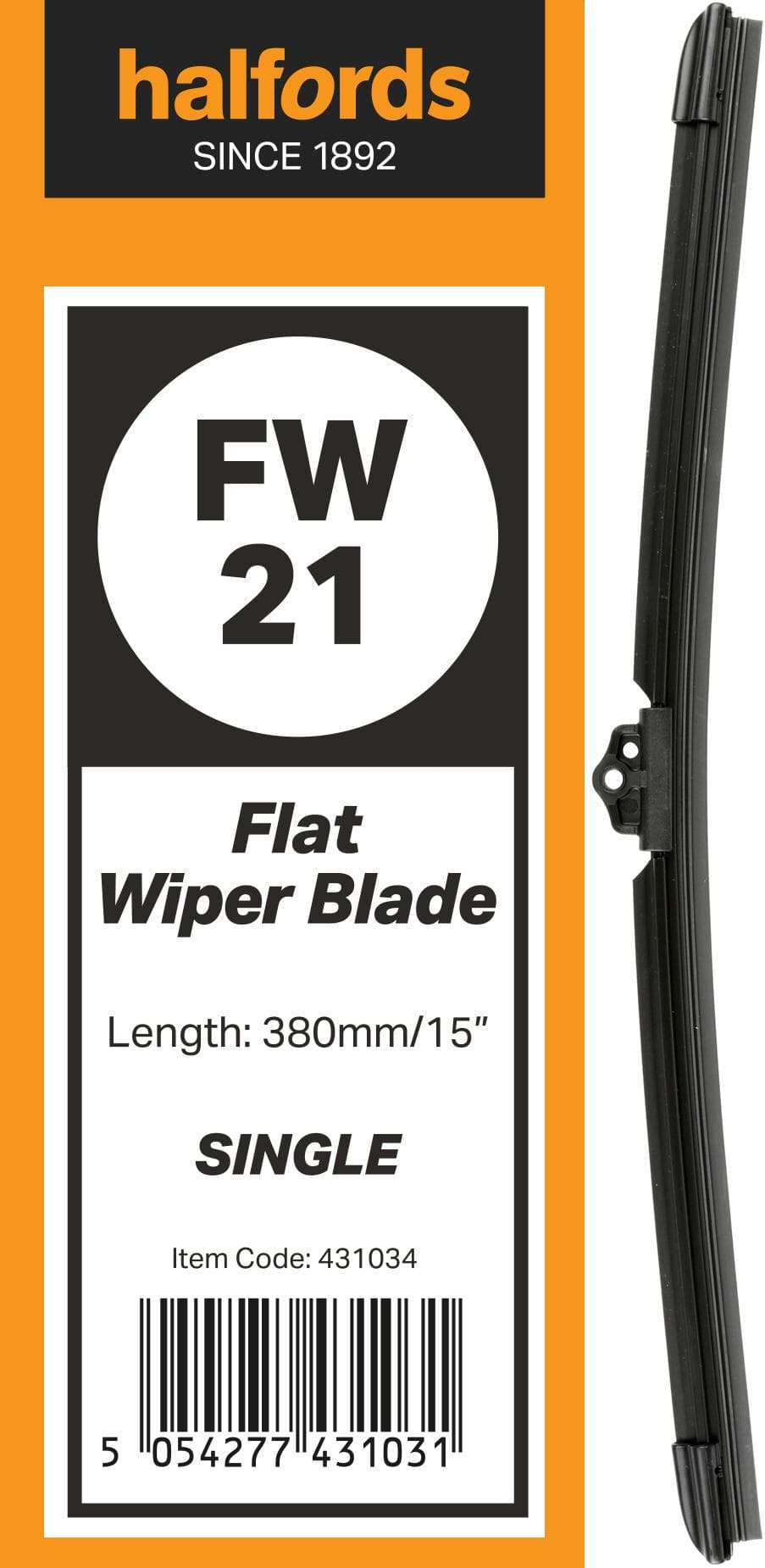 Halfords Flat Wiper Blade Single FW21