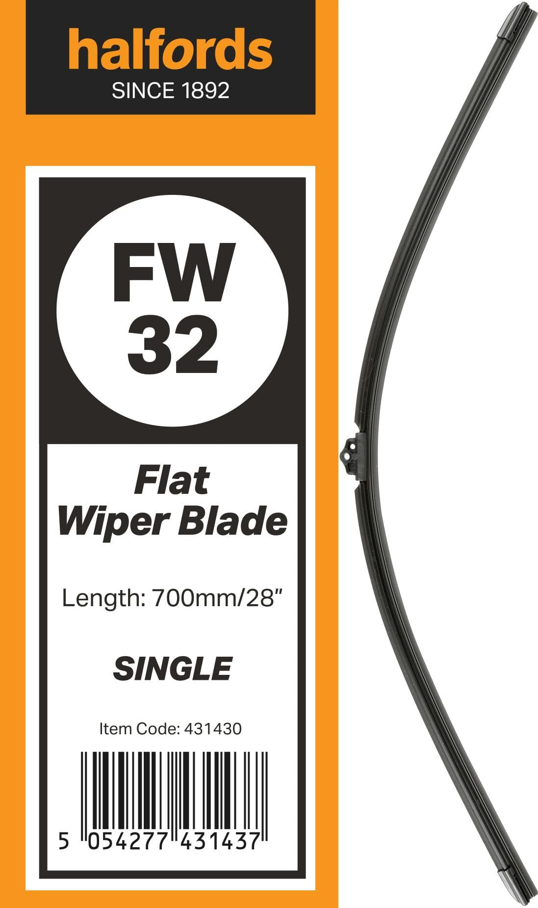 Halfords Flat Wiper Blade Single FW32