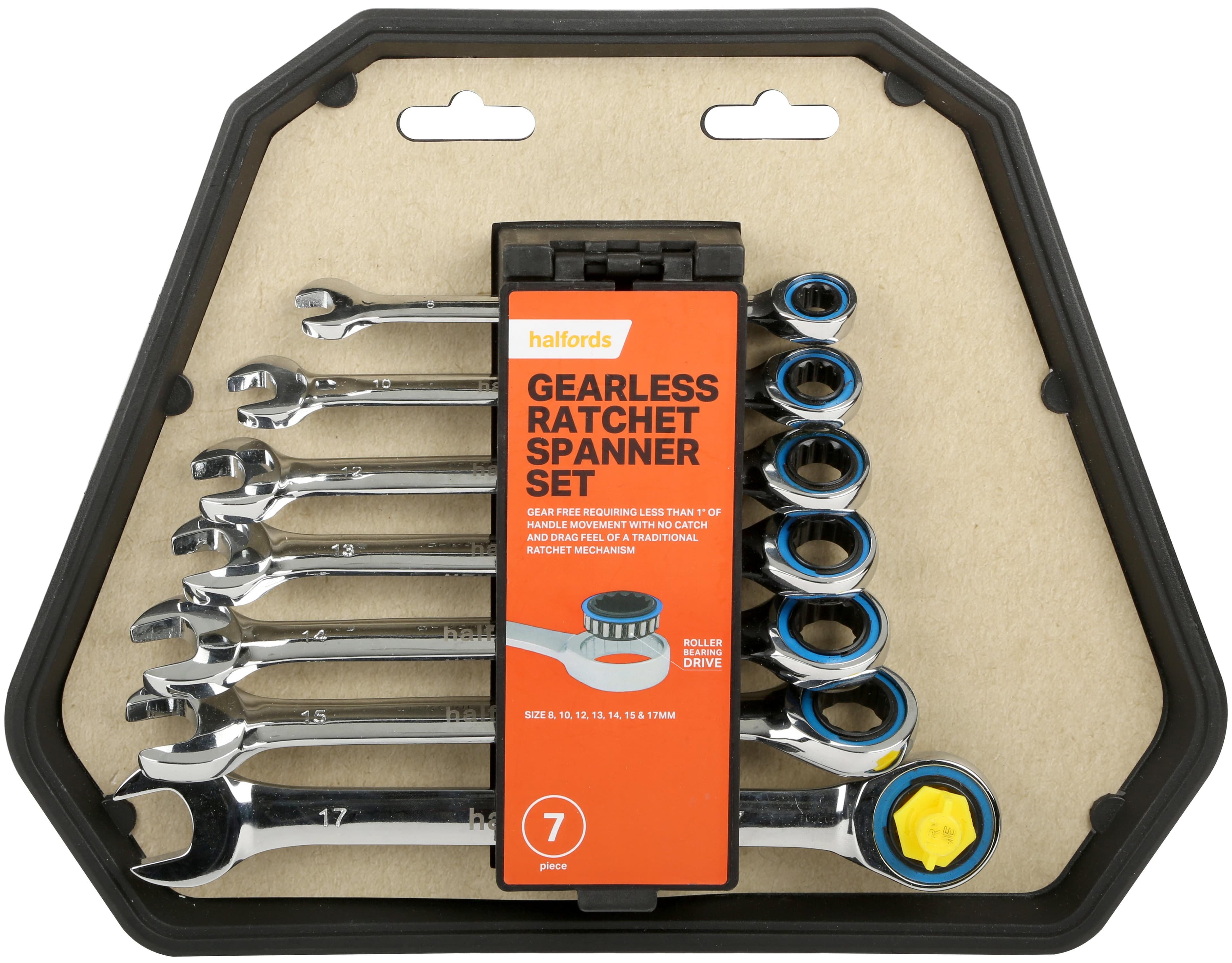 Halfords 7 Piece Gearless Ratchet Spanner Set