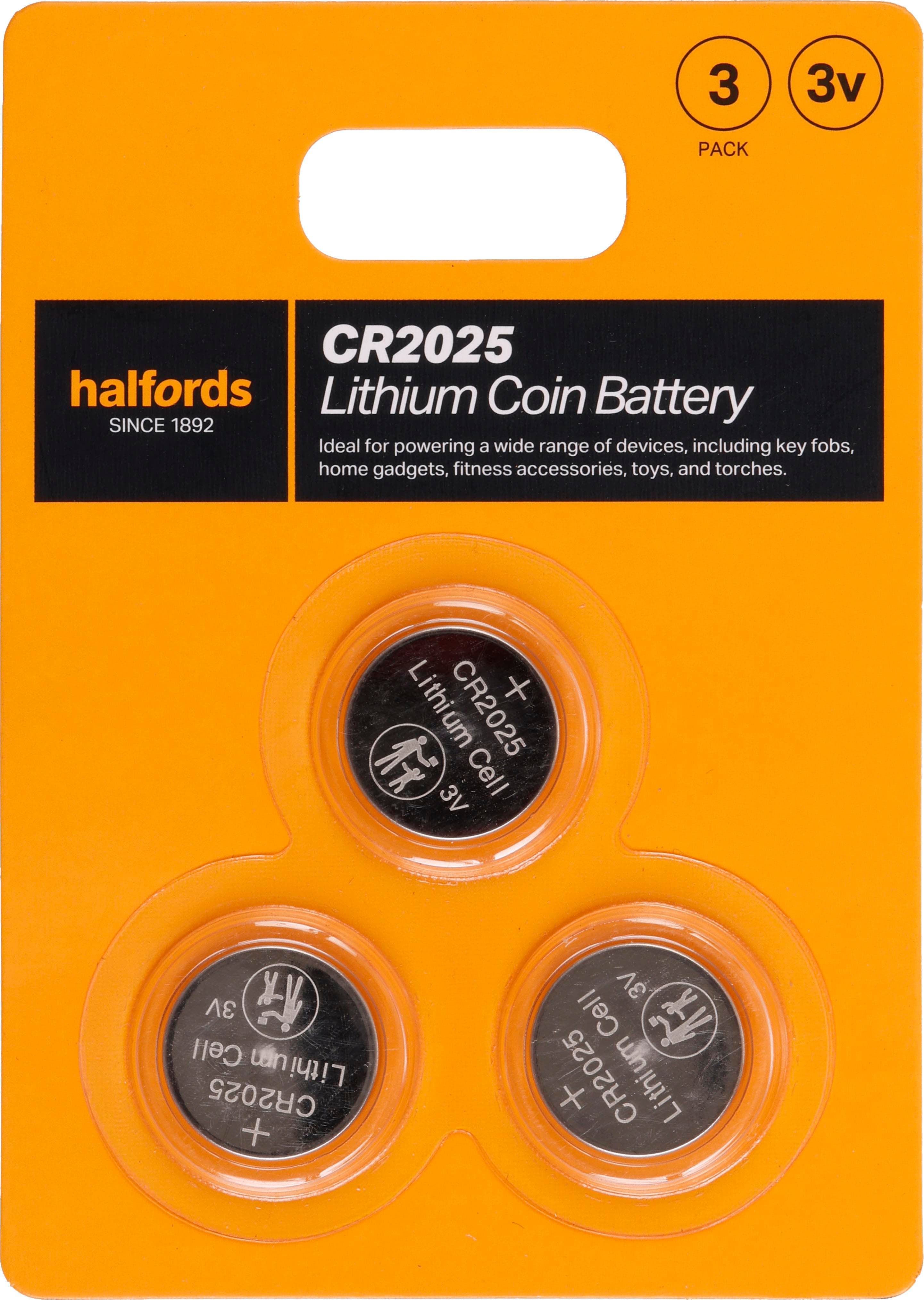 Halfords 2025 Lithium coin battery 3pk