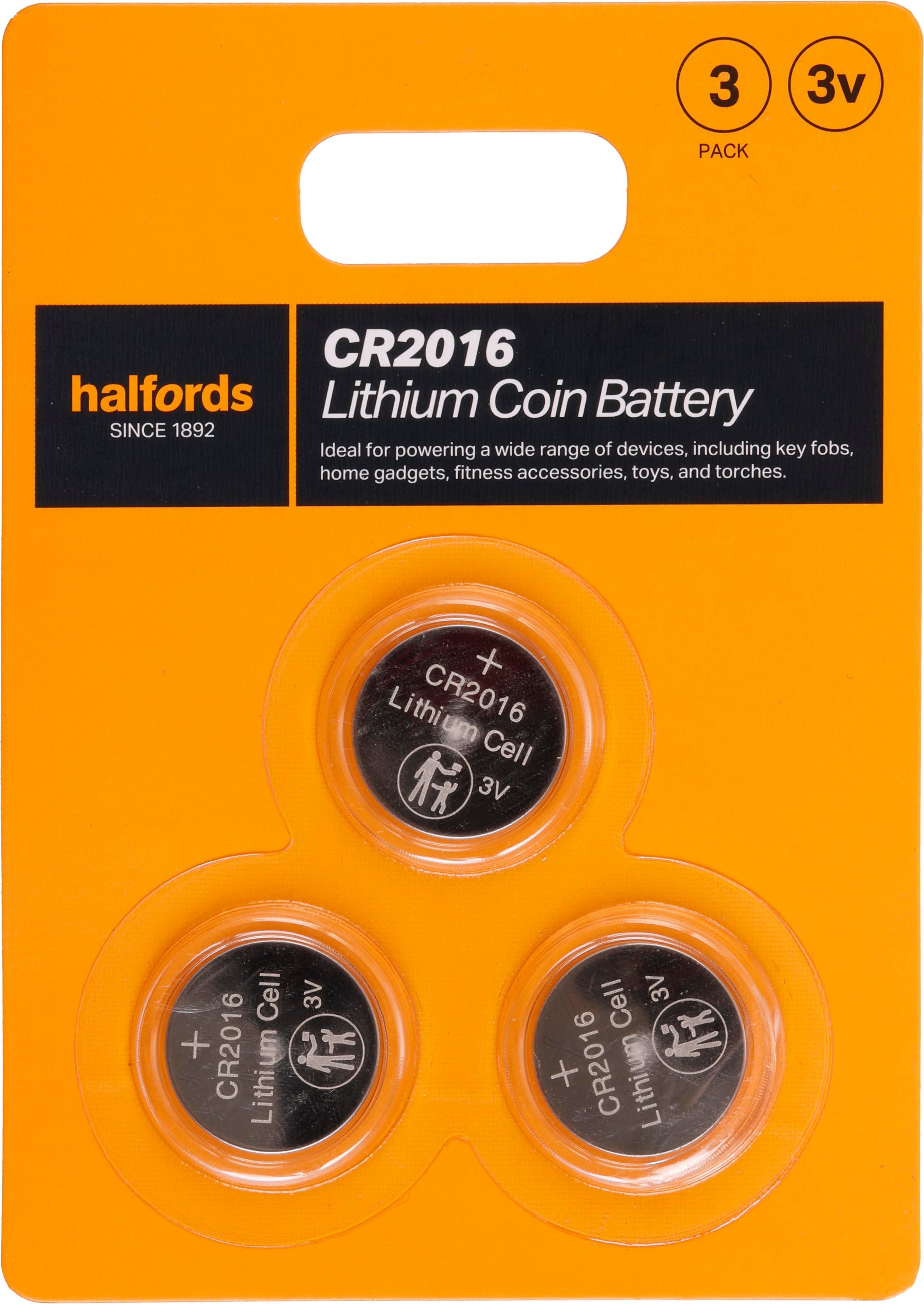 Halfords 2016 Lithium coin battery 3pk