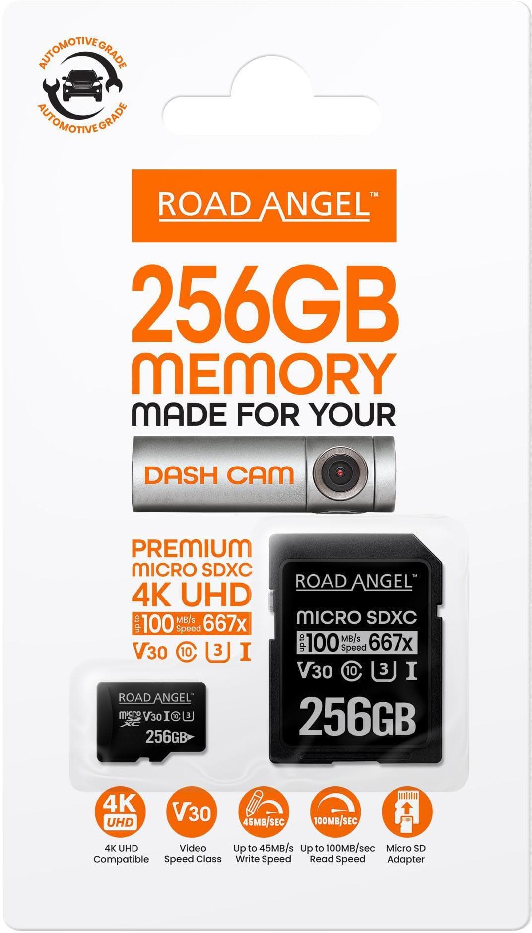 Road Angel 256GB MicroSD Card & Adapter