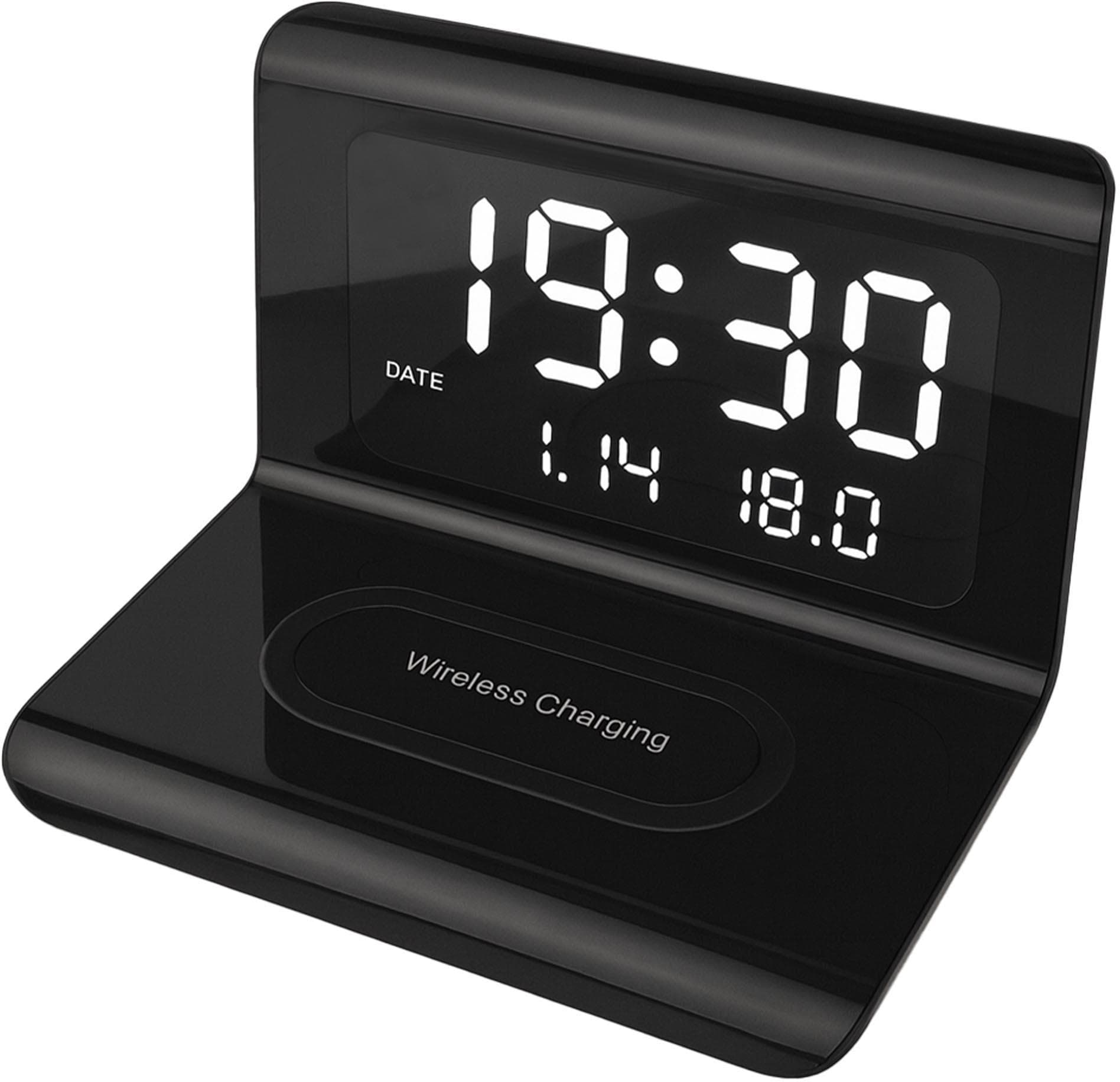 Digital Alarm Clock with Wireless Charger