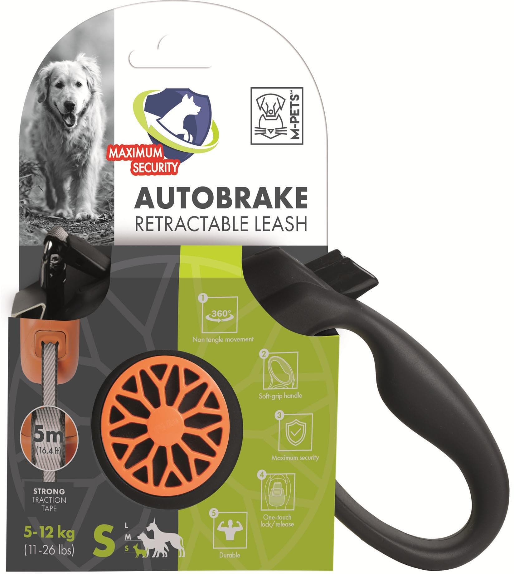 M-PETS Autobrake Retractable Smart Leash - Large