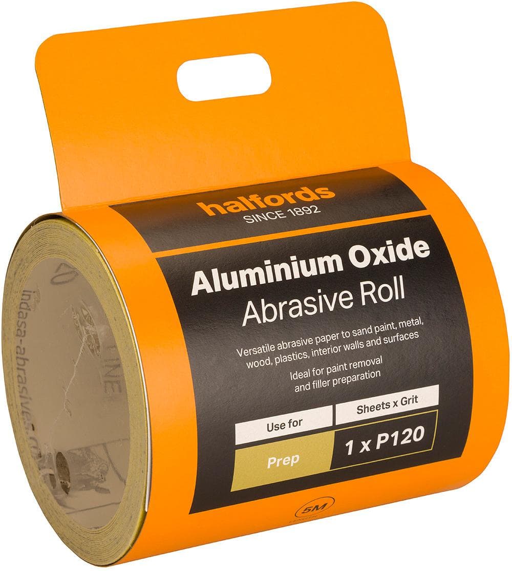 Halfords Aluminium Oxide 5m Paper - P120