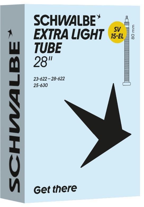 Schwalbe Extra Light 700c Presta Inner Tubes, 700x23-28c 80mm Valve