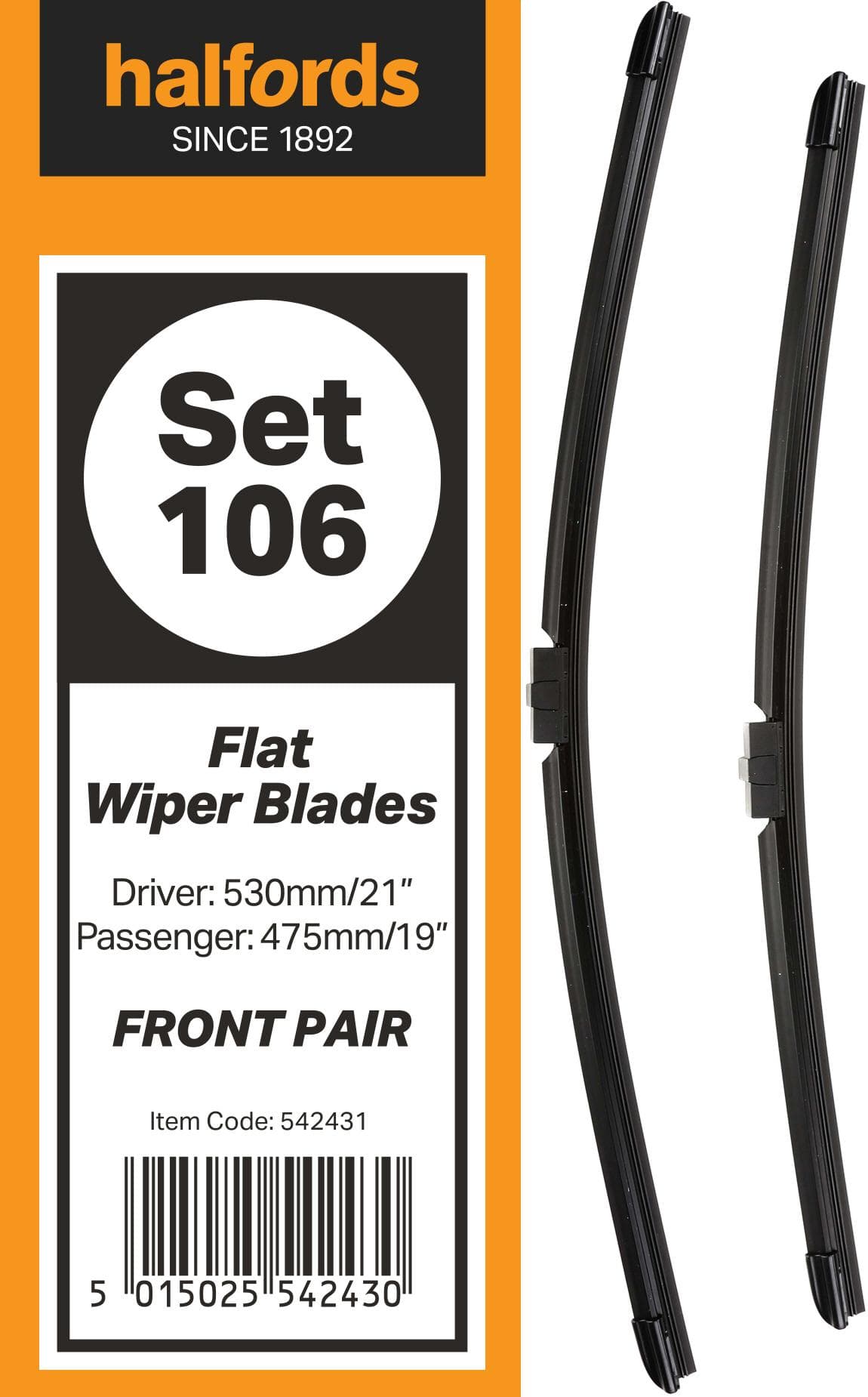 Halfords Set 106 Wiper Blades - Front Pair