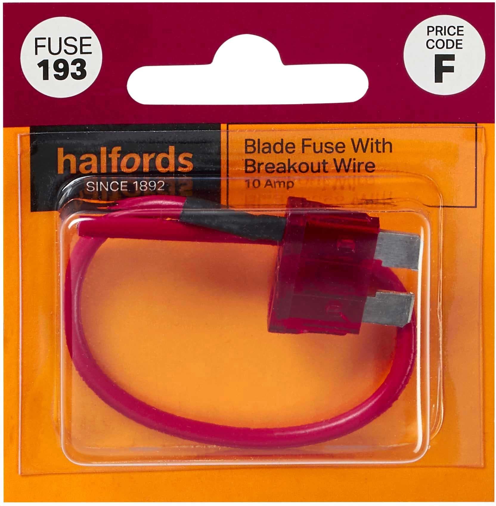 Halfords Blade Fuse + Breakout Wire 10 Amp (FUSE193)