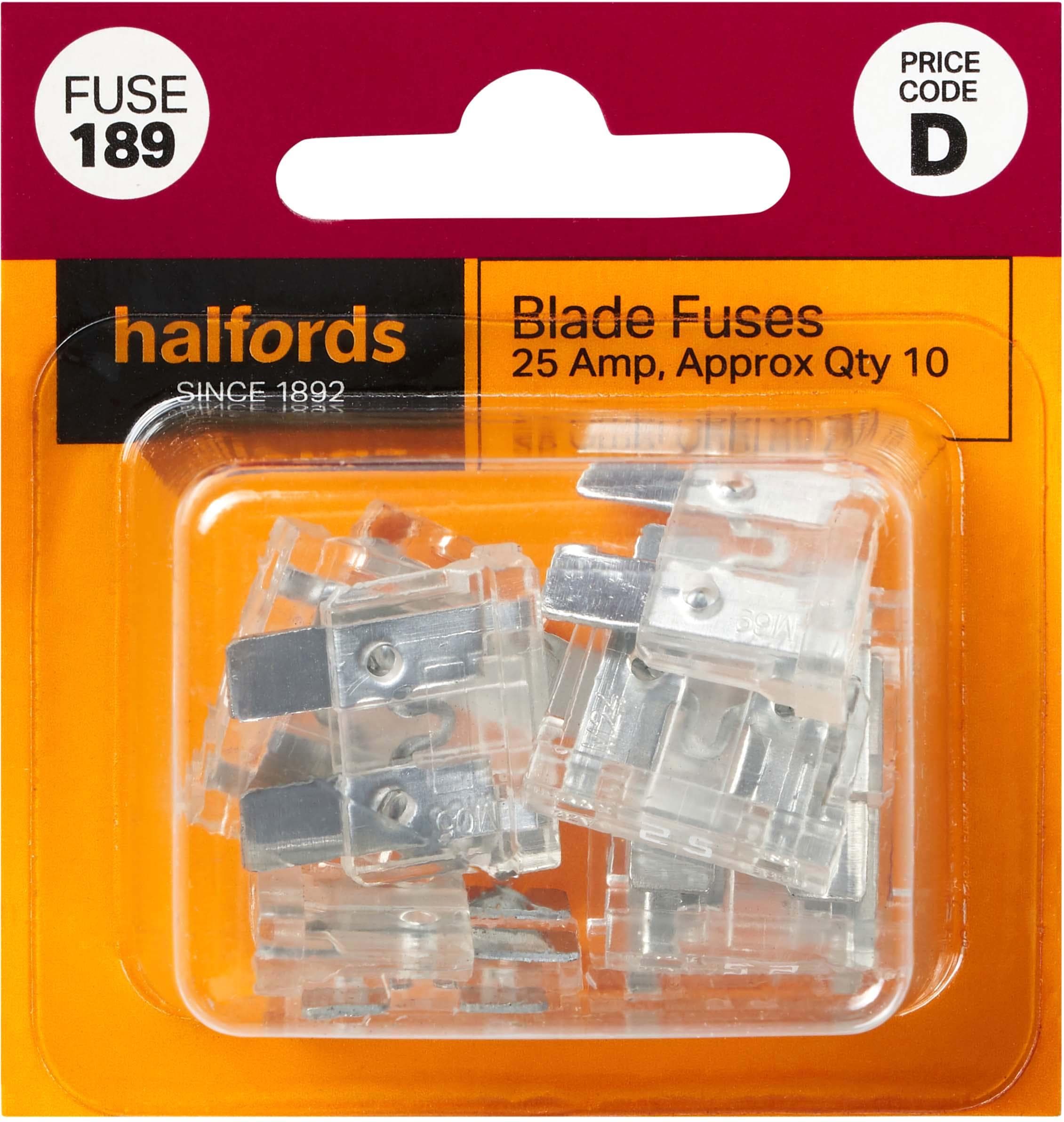 Halfords Blade Fuses 25 Amp (FUSE189)