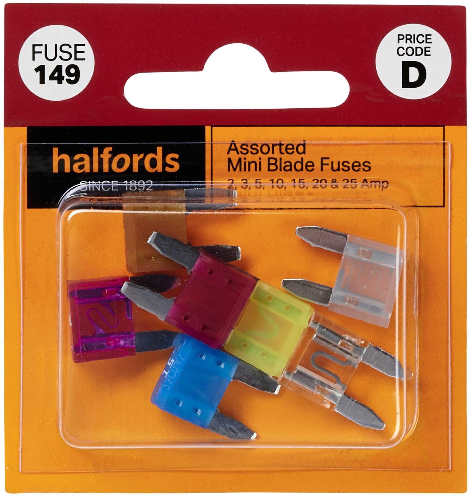 Halfords Assorted Mini Blade Fuses 2>25 AMP (FUSE149)
