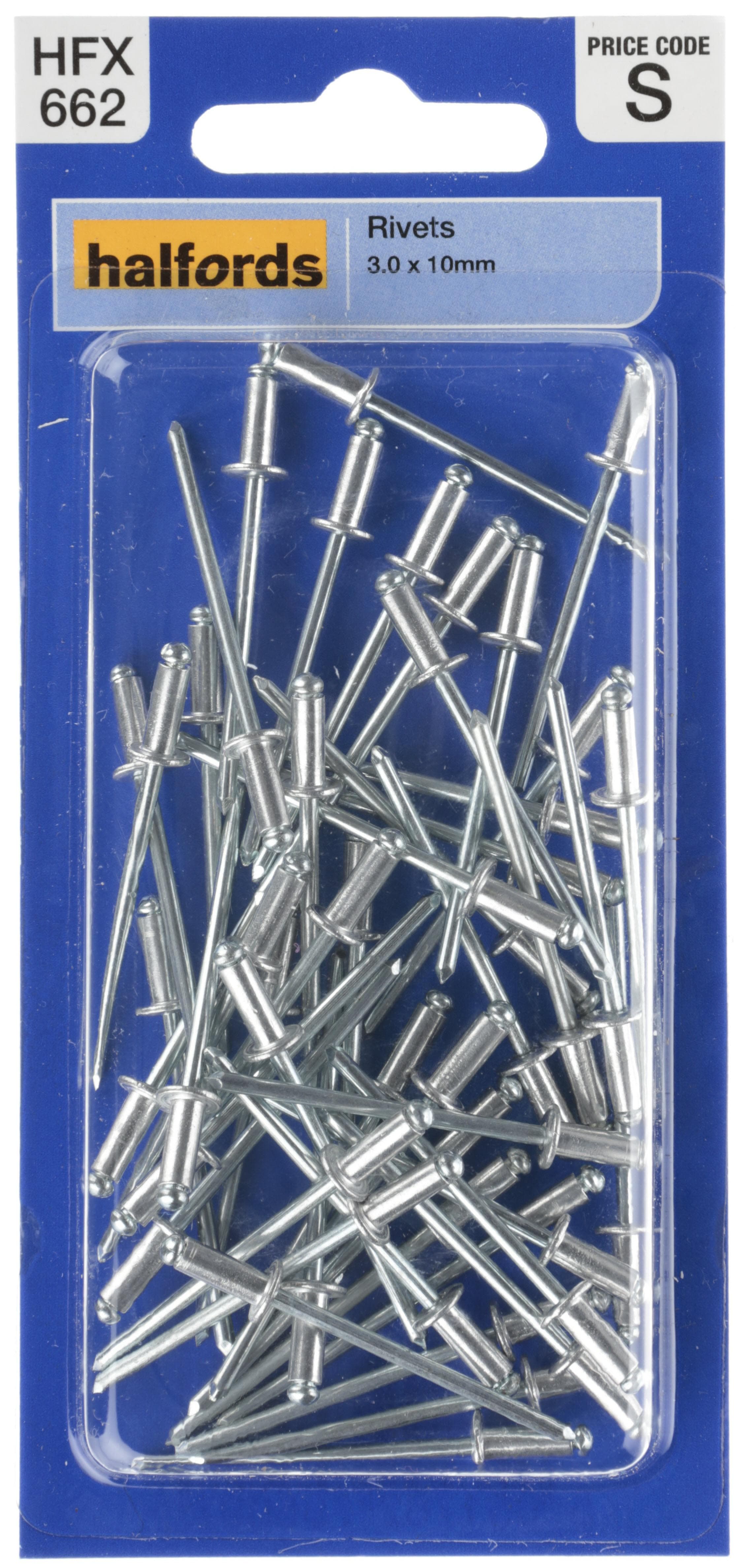 Halfords Rivets 3mm x 10mm (FIXG271)