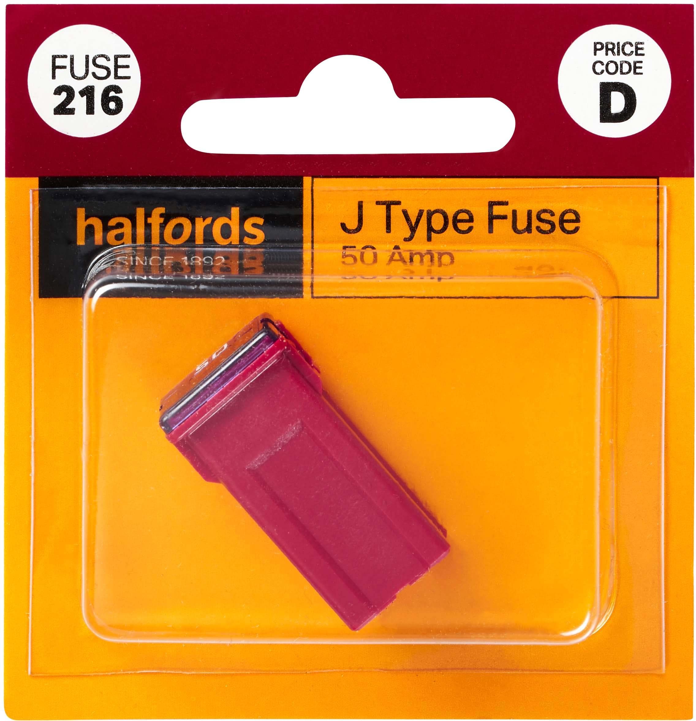 Halfords J Type Slow Blow Fuse 50AMP (FUSE216)